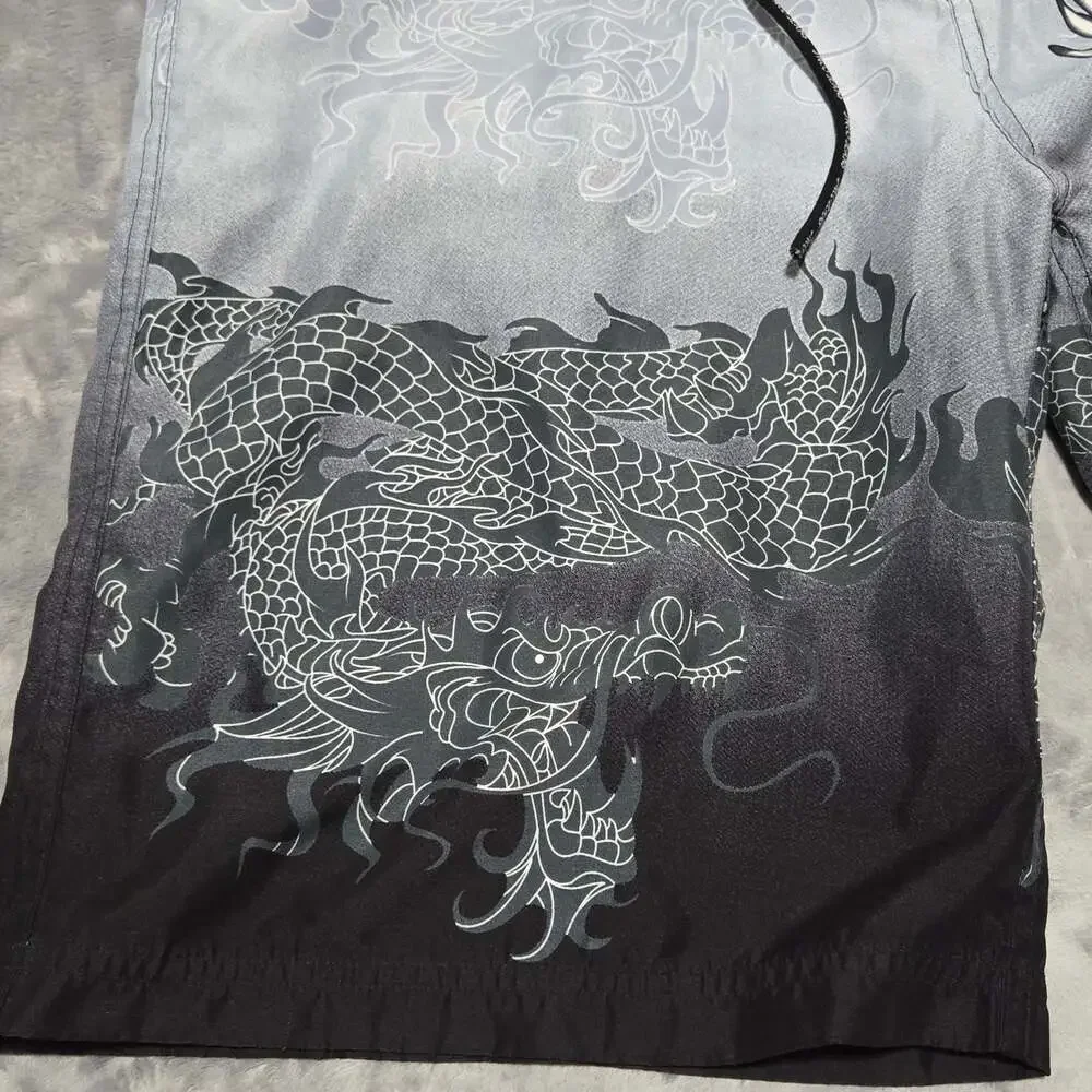 JNCO Jeans Men's Dragon Print Board Shorts